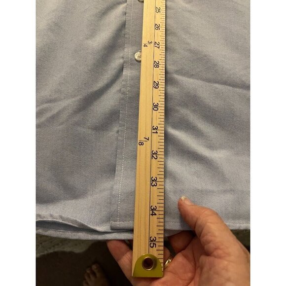 Bill Blass Studio Mens XLT Light Blue Button-Up Shirt With Comfort‎ Flex Collar - Picture 9 of 11